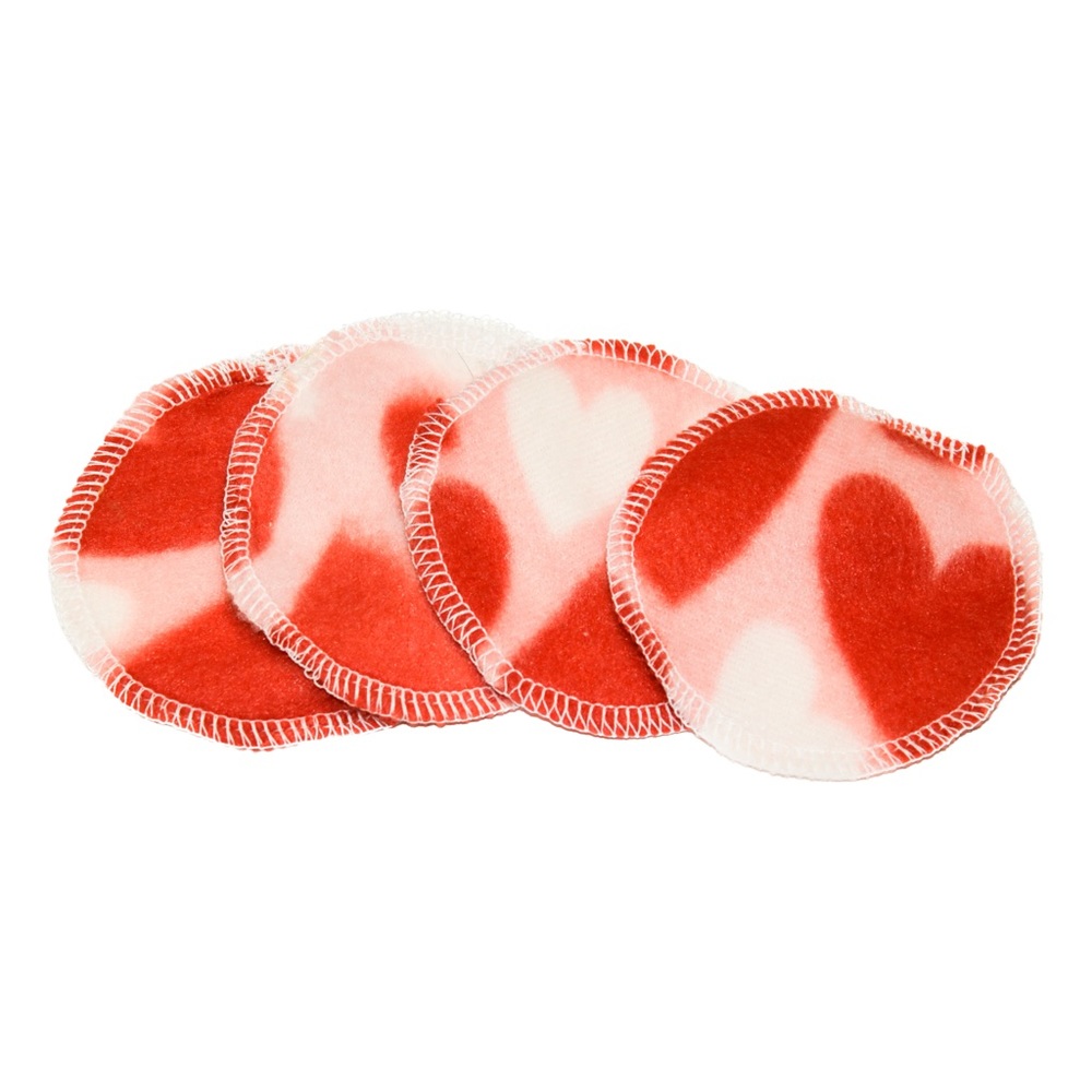 Heart print Fleece Reusable Facial Rounds (set of 10)